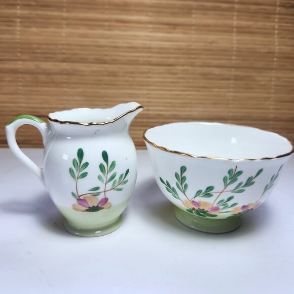 Sutherland Sugar Bowl and Creamer Set Floral Made in England Vintage - Picture 1 of 11